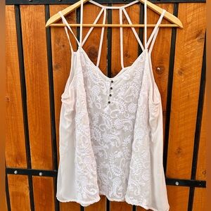 Delicate White lace Maurices cami top.